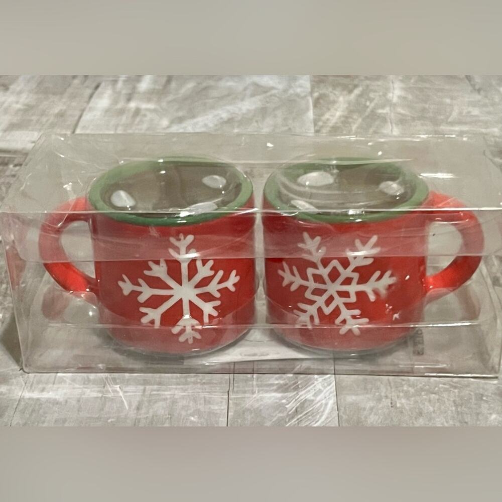 New Sleighbell Bistro Christmas mug salt and pepper shakers